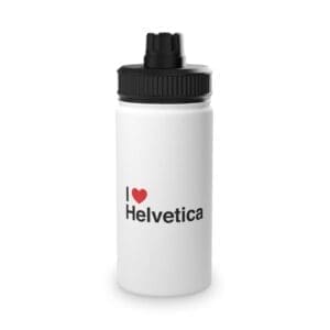 Water Bottle Helvetica Metalica