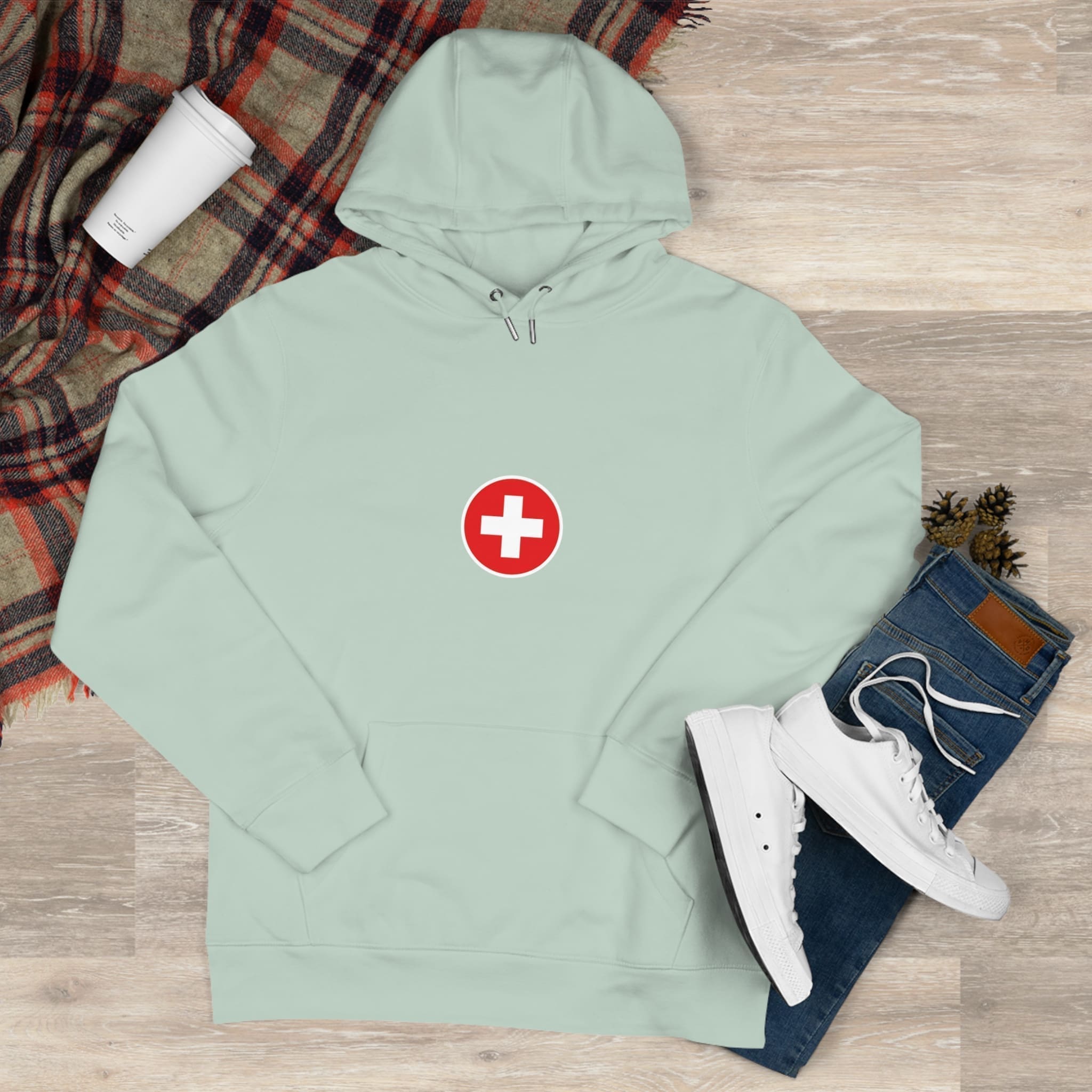Sweat à capuche rond avec croix suisse – Image 19